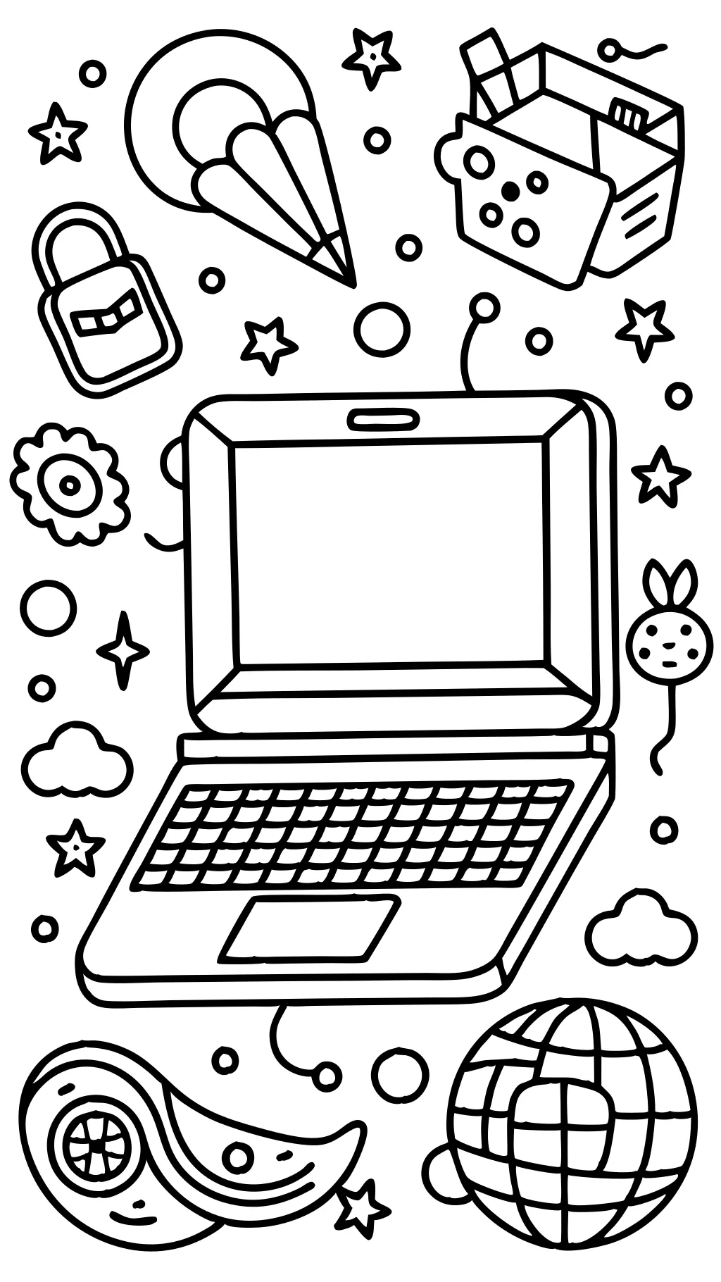 coloring pages laptop